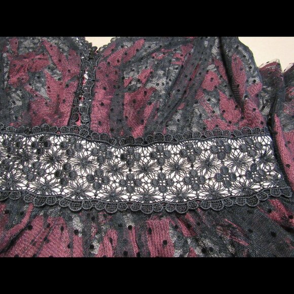 Taylor (Black Label) Embroidered Floral and Lace Tiered Mesh Dress - Picture 7 of 13